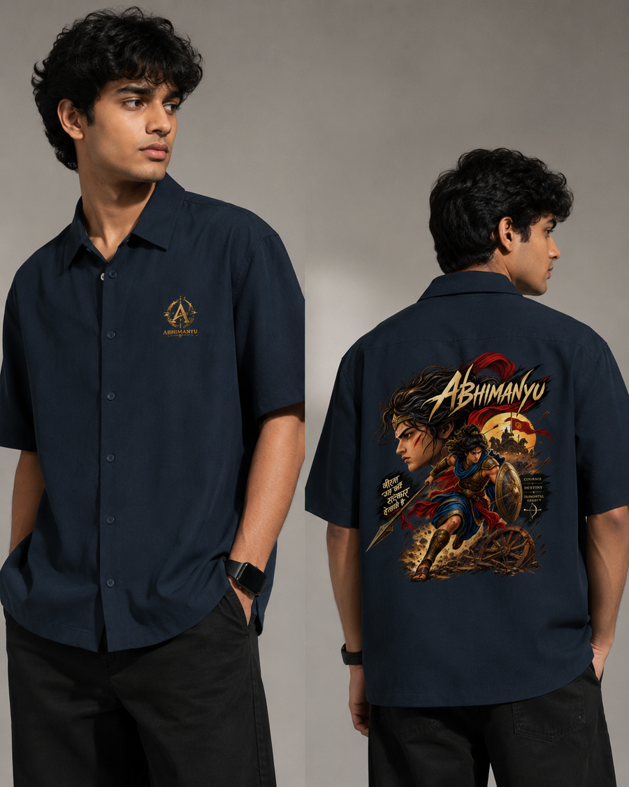 Abhimanyu Warrior Unisex Oversized Shirt – 240 GSM Premium Cotton