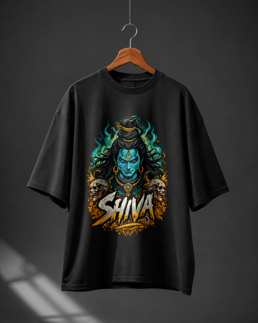Mahadev Shiva Oversized Graphic T-Shirt – 260 GSM Premium Terry Knit