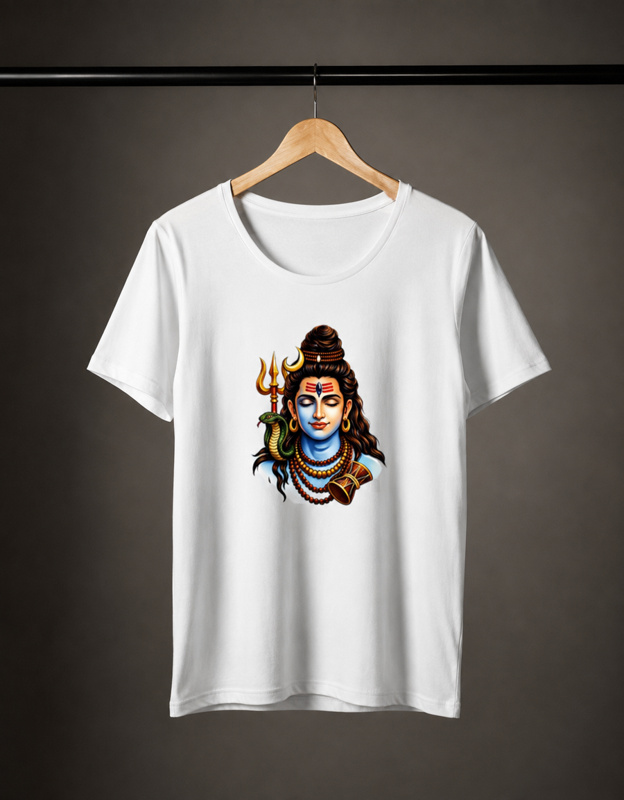 Mahadev Shiva Women’s White T-Shirt | Premium 100% Cotton Regular Fit