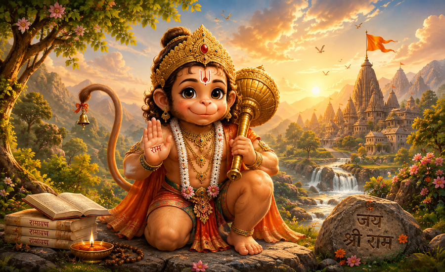 Bal Hanuman 120-Piece Jigsaw Puzzle for Kids | Sanatan Dharma Educational & Devotional Puzzle