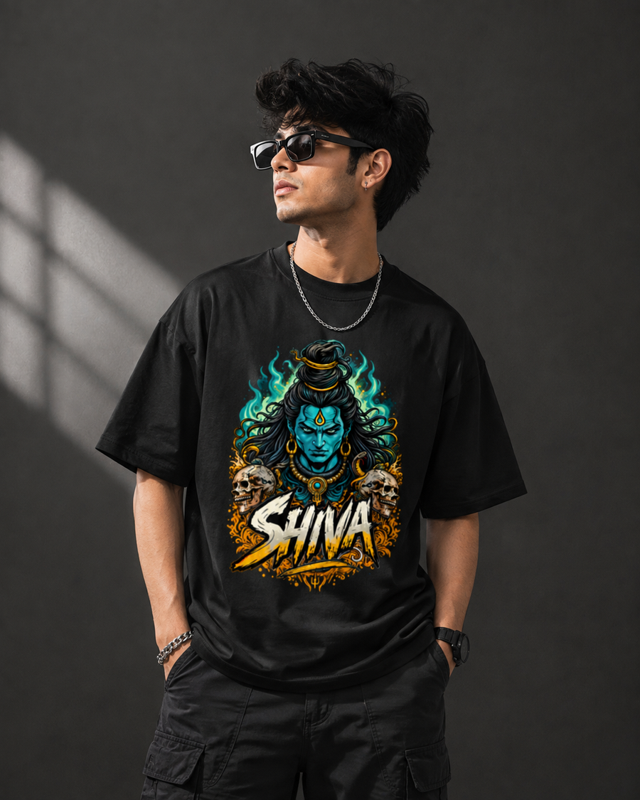 Mahadev Shiva Oversized Graphic T-Shirt – 260 GSM Premium Terry Knit