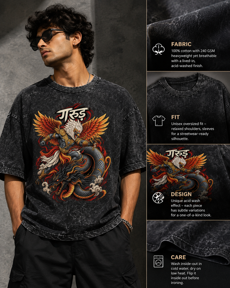 Garuda Warrior  Oversized T-Shirt –  Premium Cotton
