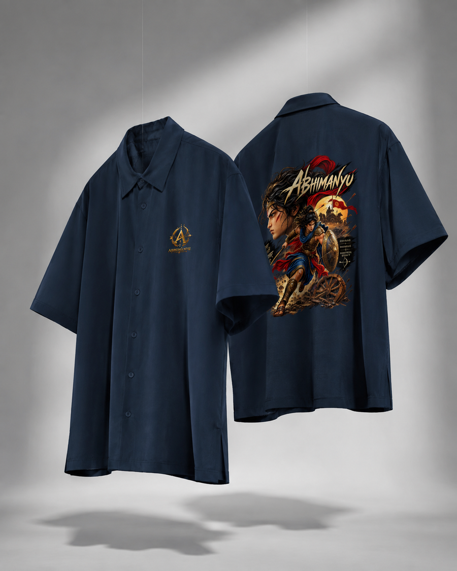 Abhimanyu Warrior Unisex Oversized Shirt – 240 GSM Premium Cotton