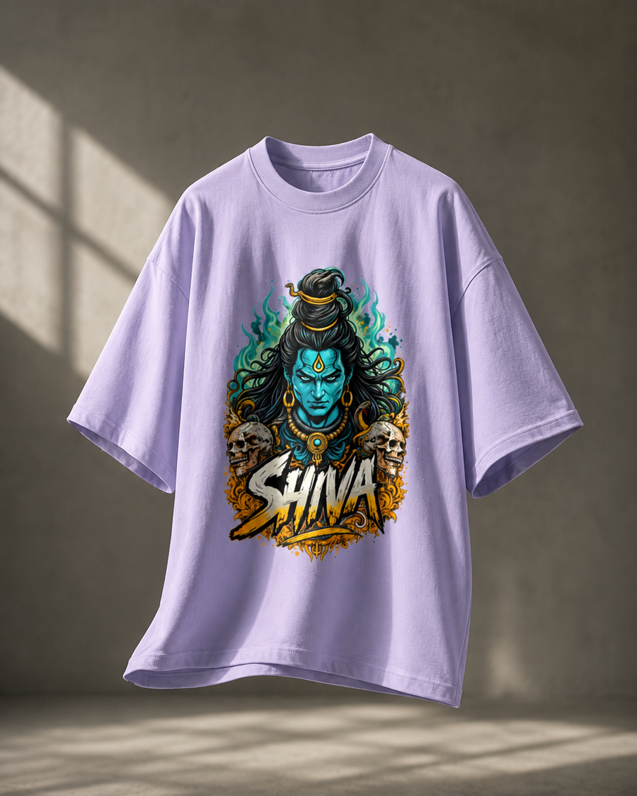 Mahadev Shiva Oversized Graphic T-Shirt – 260 GSM Premium Terry Knit
