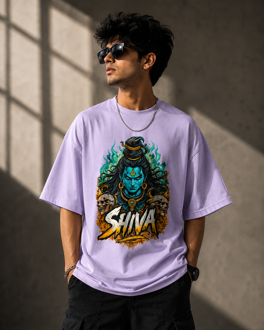 Mahadev Shiva Oversized Graphic T-Shirt – 260 GSM Premium Terry Knit
