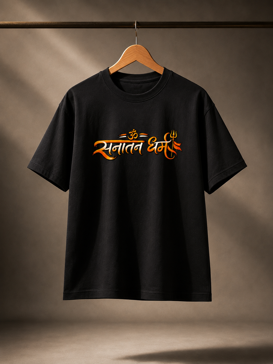 Sanatan Dharam Classic Regular Fit T-Shirt – Black