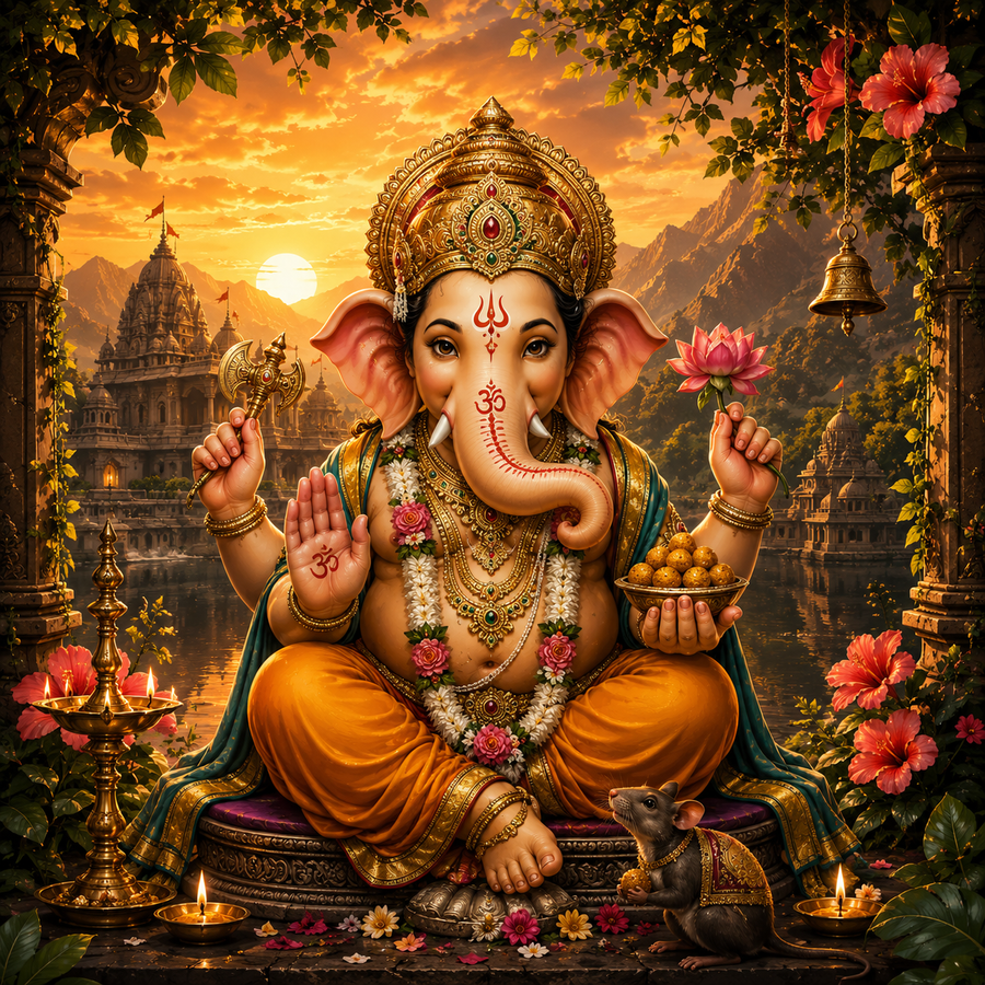 Shree Ganesha Fridge Magnet – Ganpati Bappa Divine Blessings Home Décor