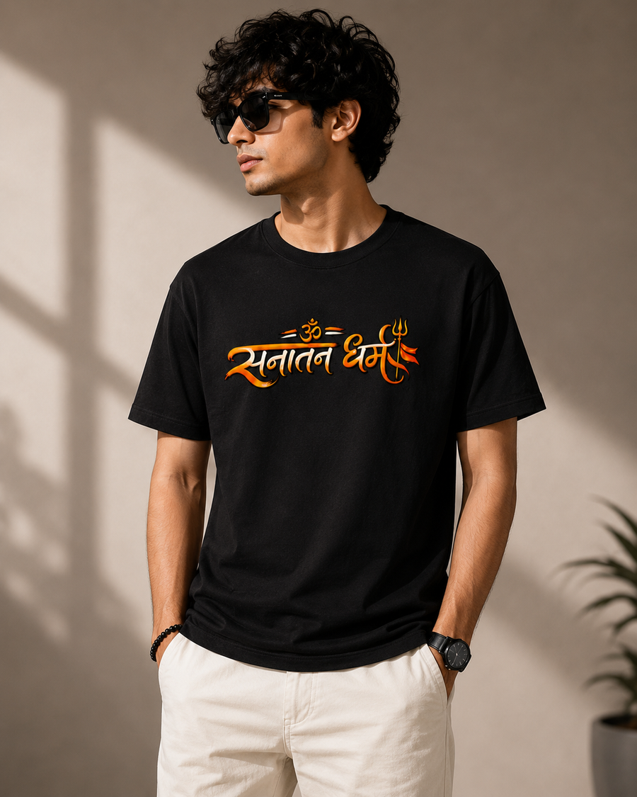 Sanatan Dharam Classic Regular Fit T-Shirt – Black